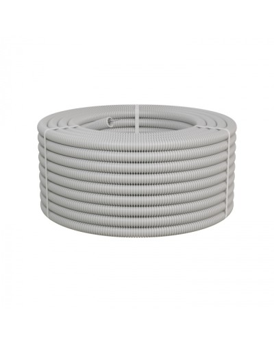 Труба ПНД-FRUF гофрир. тяжелая, с зондом, без галогена, трудногорючая, атмосферостойкая,цвет серый, диам. 25мм (50м) Экопласт (21125HFR-UF) в Ногинске Труба гофрированная Pintop.ru