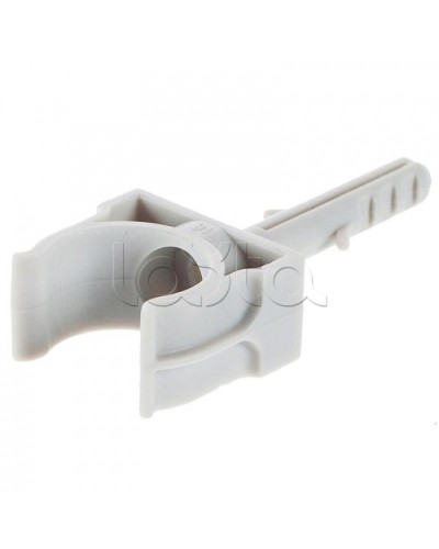 Держатель с дюбелем без шурупа для гофрированной или жесткой гладкой трубы D20 мм, без галогена Экопласт 41420HF в Ногинске Держатели, клипсы, скобы Pintop.ru