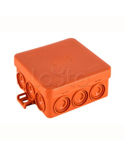 JBL085 Коробка огн. E110, о/п 85х85х38мм, без галогена, 12 вых., IP55, 5P, (0,15-6,0 мм2), цвет оранж. Экопласт (43785HF) в Ногинске Коробки (ОКЛ) Экопласт Pintop.ru