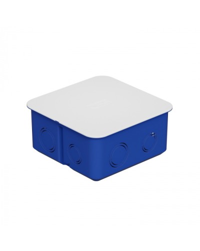 Коробка распределительная c/п. с крышкой, 100х100х50мм, IP30 цвет синий Экопласт (44656) в Ногинске Распределительные коробки Pintop.ru