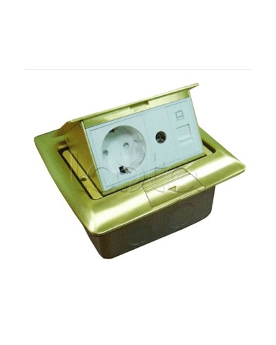 Люк встраиваемый на 1,5 модуля (45х45 мм) с коробкой, латунь, IP44 Экопласт 70023 в Ногинске Системы лючков и колонн Pintop.ru