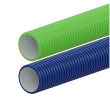 Вентиляционная труба гибкая двустенная для воздуховода (ПНД), антистатическая и антибактериальная D63мм, цвет фиолетовый (1шт=50м) Экопласт (803063VT)