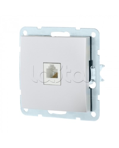 Розетка телефонная RJ-12 с накладкой (серебристый металлик) LK60 Экопласт (865503-1) в Ногинске Розетки компьютерные и телефонные Pintop.ru