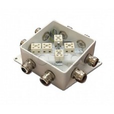 Коробка монтажная огнестойкая Гефест КМ-О (10к)-IP66-120х120, три ввода