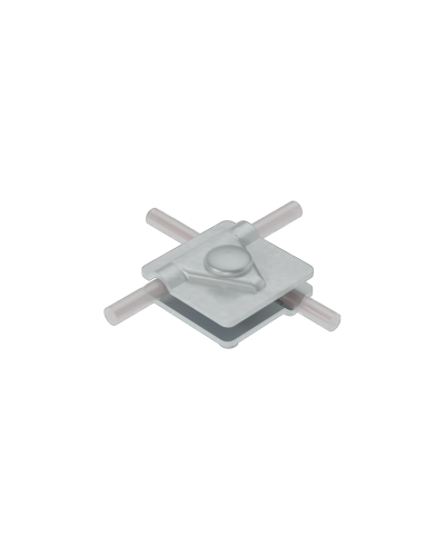 Универсальный соединитель для прутка Ø 5-10 мм с 2 пластинами 40х40 мм КМ-Профиль (2USM-D5-10) в Ногинске Аксессуары для лотков Pintop.ru