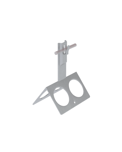 Коньковый держатель зажимной с широким основанием для прутка Ø 5-8 мм H80 мм CU КМ-Профиль (BKDZ-H80-D5-8 CU) в Ногинске Монтажные материалы Pintop.ru