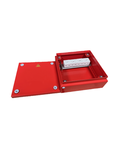 Коробка распределительная огнестойкая КРОПС, IP65, габаритные размеры 150х150х80 мм, для кабелей сечением до 10 мм2, 6 клемм КМ-Профиль (FRJB-KM-ST5-10-06-КРОПС-IP65) в Ногинске Распределительные коробки Pintop.ru