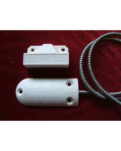 Датчик положения магнитогерконовый Магнито-Контакт ДПМ-3 исп. 06 (металлорукав из нержавеющей стали) в Ногинске Извещатели охранные Pintop.ru