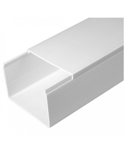 Кабель-канал белый 2-й замок в п/э 80х60 (8 м/уп) Промрукав (PR03.0058) в Ногинске Кабель-канал Pintop.ru