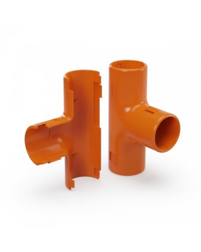 Тройник разборный оранжевый d25 мм (30шт/300шт уп/кор) Промрукав (PR13.1160) в Ногинске Повороты, муфты, тройники Pintop.ru