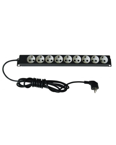 Блок силовых розеток 19 со шнуром (2 м.) без выключателя, 9 розеток ЦМО БР-9П-Ш-9005 в Ногинске Блоки розеток Pintop.ru