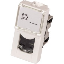 Вставка Mosaic 22.5x45, RJ-45 UTP, белая LANMASTER (LAN-SIP-22U5E-WH)