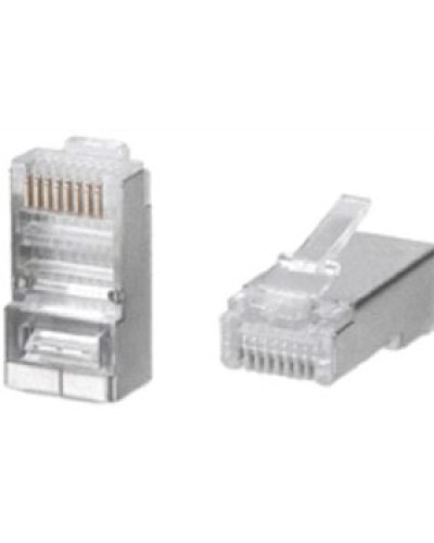 Разъем RJ-45(8P8C) под витую пару, категория 5e (50 µ/ 50 микродюймов), универсальный (для одножильного и многожильного кабеля) экранированный (100 шт) в Ногинске Коннекторы и разъемы Pintop.ru
