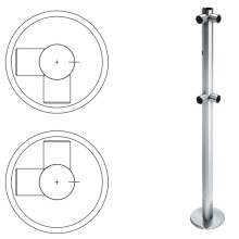 Стойка ограждения L-образная с отверстием под фиксатор, 2 муфты слева (антик серебро) Oxgard