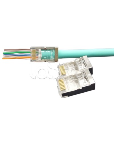 Разъем легкой оконцовки RJ-45 (8P8C) под витую пару Hyperline (PLEZ-8P8C-U-C5-SH-100) в Ногинске Патч-корды и пигтейлы Pintop.ru