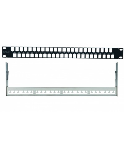 Наборная коммутационная панель 19”, 1U, 48 портов UTP/FTP Eurolan (27F-00-48BL) в Ногинске Патч-панели Pintop.ru