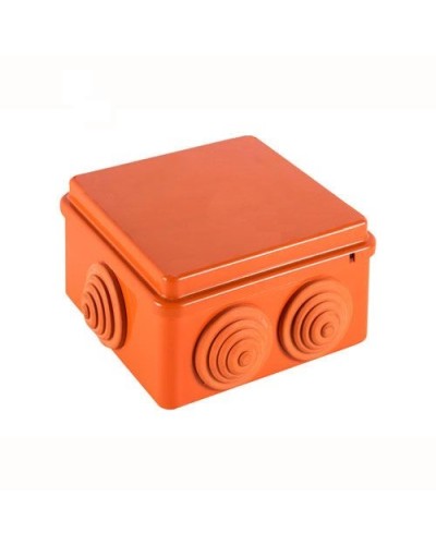 JBS100 Коробка огн. E110, о/п 100х100х55мм, без галогена, 6 вых., IP55, 10P, (0,15-2,5 мм2), цвет оранж. Экопласт (43427HF) в Ногинске Распределительные коробки Pintop.ru