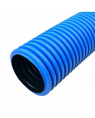 Труба гофрированная двустенная ПНД жесткая тип 450 (SN6) синяя д200 6м (12м/уп) Промрукав в Ногинске Труба гофрированная Pintop.ru