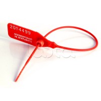 Пломба пластиковая, номерная, 220мм, красная (50шт/уп) REXANT 07-6111