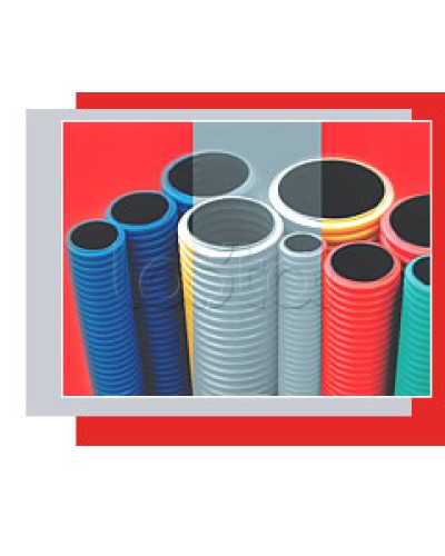 NR110 Двустенная труба ПНД жёсткая, тип 750, SN16, D110мм (1шт=6м) цвет красный Экопласт (80110-6) в Ногинске Труба гофрированная Pintop.ru