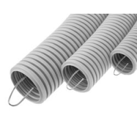 Труба HFFR гофрир. тяжелая, с зондом, без галогена, ПЛЛ 40мм Экопласт 21140HFR-W