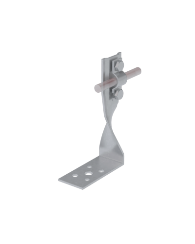 Угловой держатель болтовой скрученный для прутка Ø 5-10 мм H70 мм CU КМ-Профиль (UDBS-H70-D5-10 CU) в Ногинске Монтажные материалы Pintop.ru