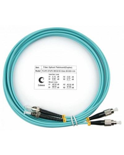 Шнур оптический duplex FC-ST 50/125 mm OM3 3м LSZH Cabeus FOP-50-FC-ST-3m в Ногинске Патч-корды и пигтейлы Pintop.ru