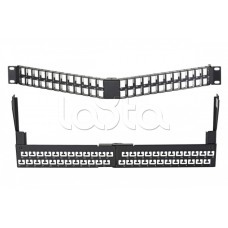 Коммутационная угловая панель 19” наборная, FTP, 1U, 48 портов, черный Eurolan (27A-00-48-01BL)