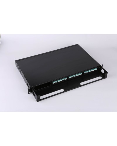 Бокс 19 на 4 кассеты MPO, 1U, черный LANMASTER LAN-FOBM-4MCS-1U в Ногинске Кросс оптический Pintop.ru