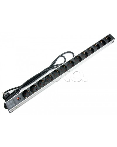 Блок евророзеток для 19 шкафов, 13 розеток, фильтр, 16 A Cabeus PDU-13P-F-2EU в Ногинске Блоки розеток Pintop.ru