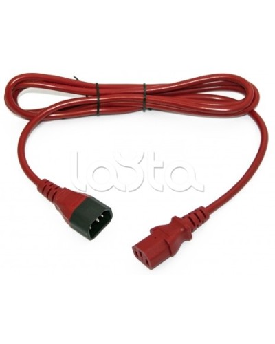 Кабель питания монитор-компьютер Hyperline PWC-IEC13-IEC14-1.0-RD в Ногинске Патч-корды и пигтейлы Pintop.ru