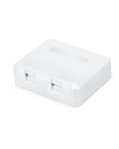 Корпус настенной розетки для установки 2-х вставок типа Keystone Jack, белый в Ногинске Коммутационные изделия Pintop.ru