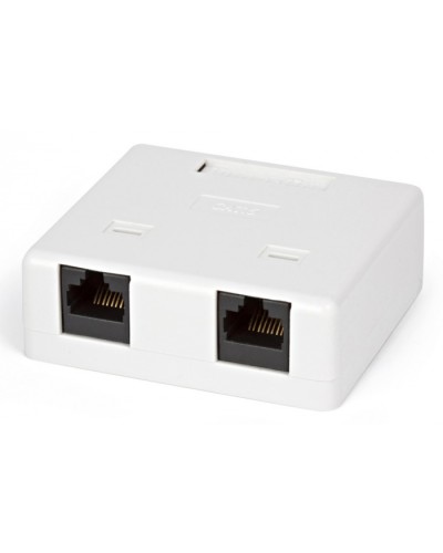 Розетка компьютерная RJ-45(8P8C) Hyperline SB1-2-8P8C-C6-WH в Ногинске Розетки компьютерные и телефонные Pintop.ru